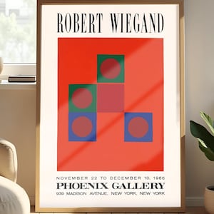 Robert Wiegand Geometric Art Print: 1960s Mid-Century Modern Exhibition Poster