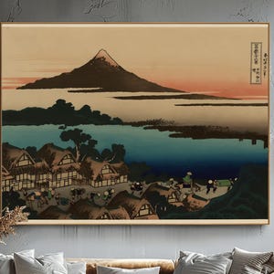 Hokusai Red Fuji Print: Japanese Woodblock Ukiyo-e Art