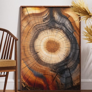 Abstract Tree Rings Art Print: Modern Farmhouse Decor (Digital Download)