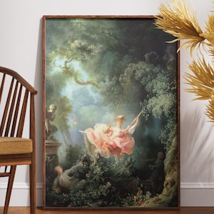 Rococo Painting Print The Swing by Jean Fragonard | Classical Art Print | Vintage Print | Poster Print | Giclée Print | Large Wall Art Print