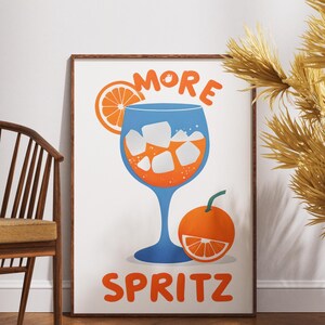 Spritz Print Cocktail Art Poster Aesthetic Poster Kitchen Artwork Cocktail Print Bar Decor Orange Drink Lovers More Spritz Cocktail Wall Art