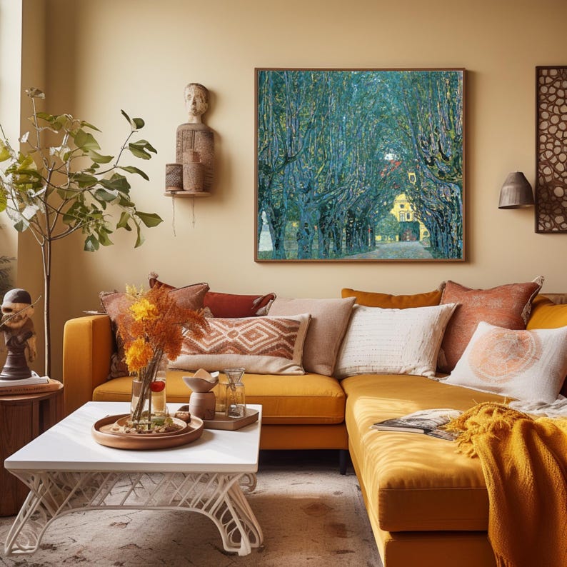 Gustav Klimt Avenue in Schloss Kammer Park Art Print | Lush Tree Tunnel ...