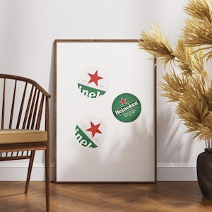 Heineken Bottle Caps Print: Man Cave Bar Decor (Digital Download)