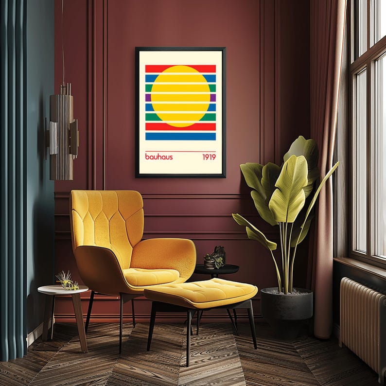 Bauhaus Art Print: Mid-century Modern Geometric Wall Decor - Etsy