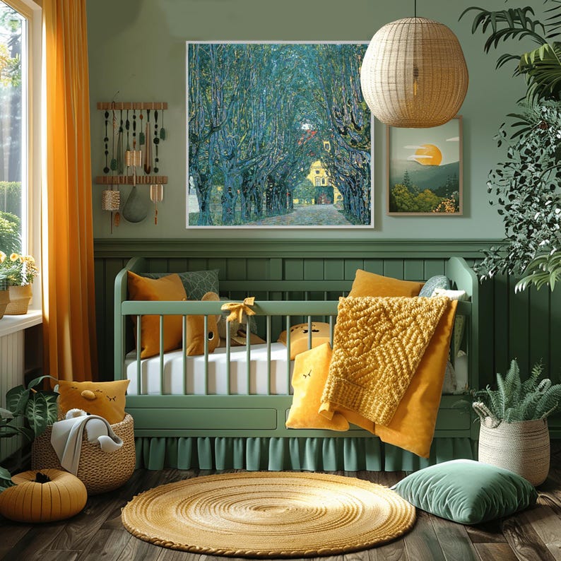 Gustav Klimt Avenue in Schloss Kammer Park Art Print | Lush Tree Tunnel ...