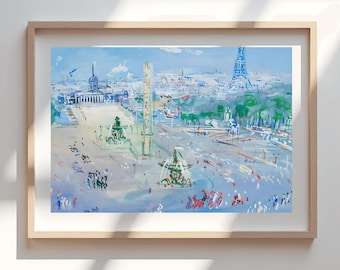 ラウル・デュフィ　人魚と帆船（海水浴）　アートプリント　ポスター　約10号大　額 ラウル・デュフィ 人魚と帆船（海水浴） アートプリント ポスター 約10