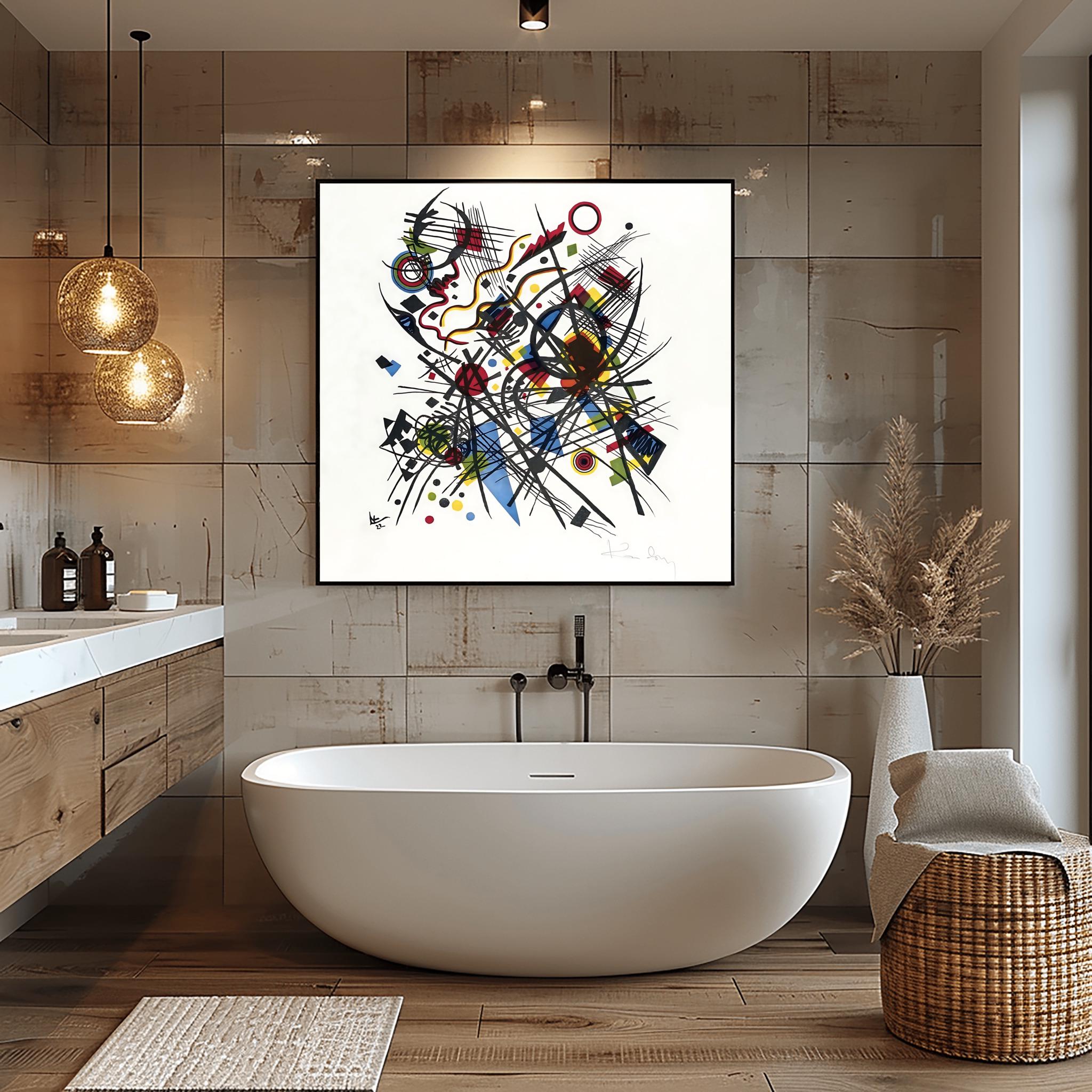 カンディンスキー抽象アートプリント：バウハウス幾何学模様