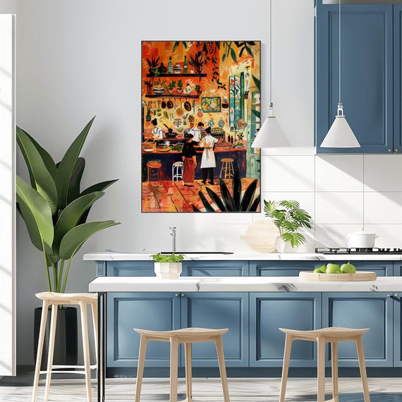 額入りアンリ・マティス風アートプリント：レトロな展示