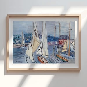 Raoul Dufy Harbor Print, Expressionist Sailboat Painting, Nautical Wall Art, Coastal Decor, Modern Art
