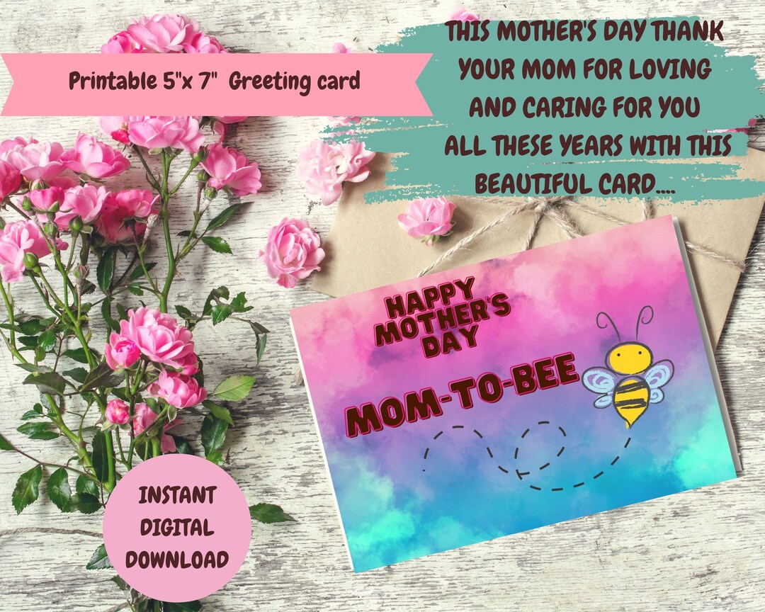 Mom-to-be Card/greeting Card/card Template / Instant Digital - Etsy