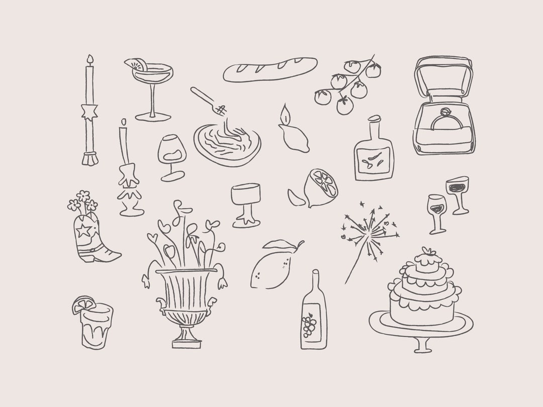 ITALY Illustrations Package | Digital Download | PNG Download | Hand ...
