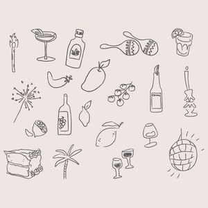 EL CABO-illustratiespakket | Digitale download | PNG-download | Met de hand geïllustreerde ontwerpen | Canvassjabloon