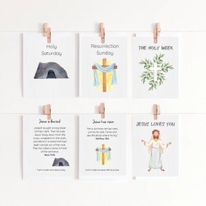 Schede didattiche della Settimana Santa / Schede didattiche per la storia di Pasqua / Regalo di Pasqua per bambini / Attività per la chiesa in casa / DOWNLOAD IMMEDIATO