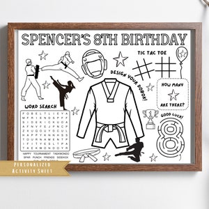 Taekwondo Gastgeschenk | Martial Arts Motto Geburtstagsparty | Taekwondo Geburtstag Kinderaktivität