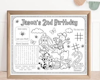 Winnie the Pooh Birthday Placemat | E.H. Shepard Activity Sheet (Digital Download)