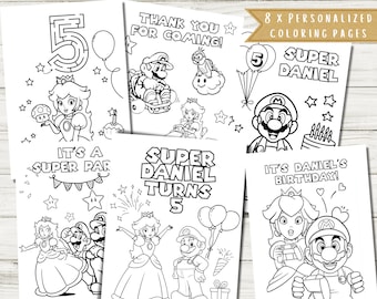 Livre d'activités à colorier pour cadeaux d'anniversaire Super Gaming Brothers | Anniversaire Super Bros Smash | Activité pour enfants