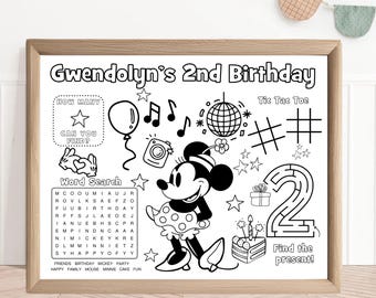 Mouse Birthday Party Placemat | Kids Activity Sheet (Digital Download)