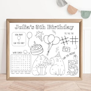 Capybara Birthday Party Favor | Capybara Party Activity Sheet | Capybara Placemat Birthday | Capybara Coloring Capybara Party Activity