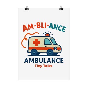 Póster de ambulancia con temática de fantasía: perfecto para habitaciones infantiles, salas de juegos, regalos, decoración educativa y arte infantil.