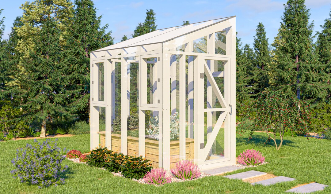 Small Greenhouse Plans 6x8 Greenhouse With Raised Garden Beds Etsy