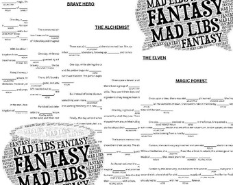 Fantasy Mad Libs Collection, Party Games, Digital Download