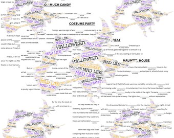 Halloween Mad Libs Collection, Party Games, Digital Download