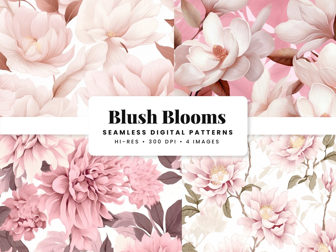 Blush Blooms Floral Seamless Print Blush Pink Seamless Pattern Floral ...