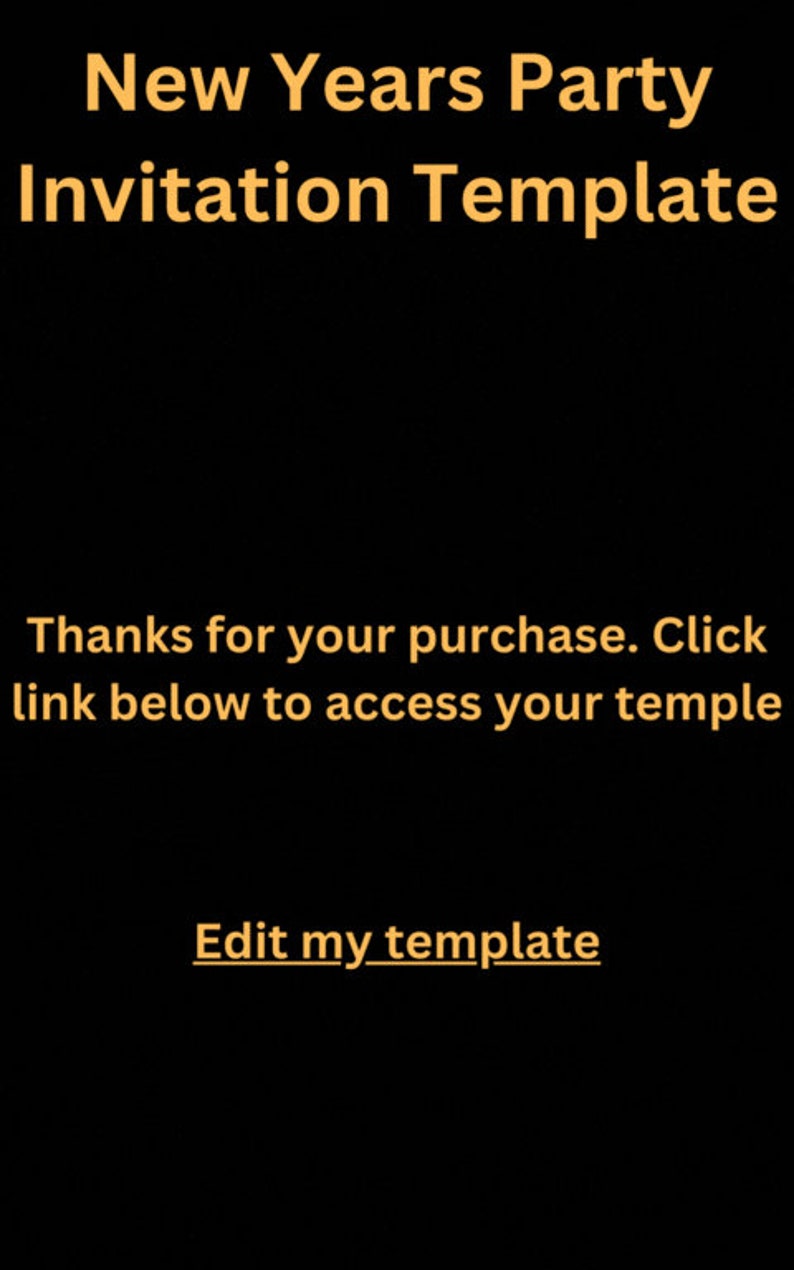 New Years Party Invitation Card Etsy