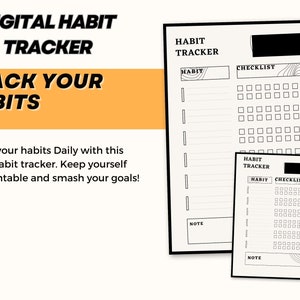 Daily Habit Tracker 2 Versions A4 size Printable PDF