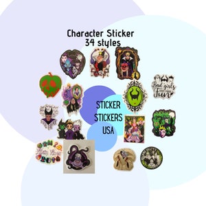 Evil Villain Character Stickers – Choose Your Favorite | 34 Sinisterly Stylish Designs Available | Glossy Vinyl Decals