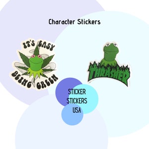 Bad Frog Character Stickers – 2-Piece Vinyl Sticker Set | Funny Meme Frog Stickers for Laptop, Water Bottle & More