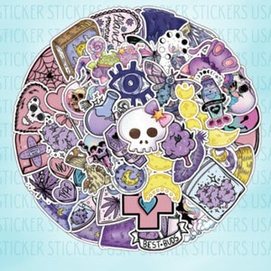 Cute Cartoon Withy Goth Emo Stickers Pack of 45