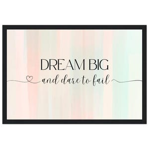 Dream Big Motivational Quote Framed Poster, Inspirational Wall Art for Office Decor, Positive Message Gift