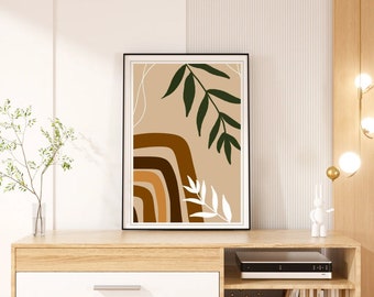 Digital Botanical Minimal Wall Art ,File di download istantaneo, Wall Art stampabile, Stampa d'arte digitale, Regalo per il riscaldamento della casa, Minimal Art, Boho Art