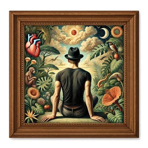 Surreal Jungle Dream Art Print: Vintage Botanical Fantasy Artwork
