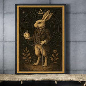 Esoteric White Rabbit Illustration – Alice in Wonderland Alchemical ...