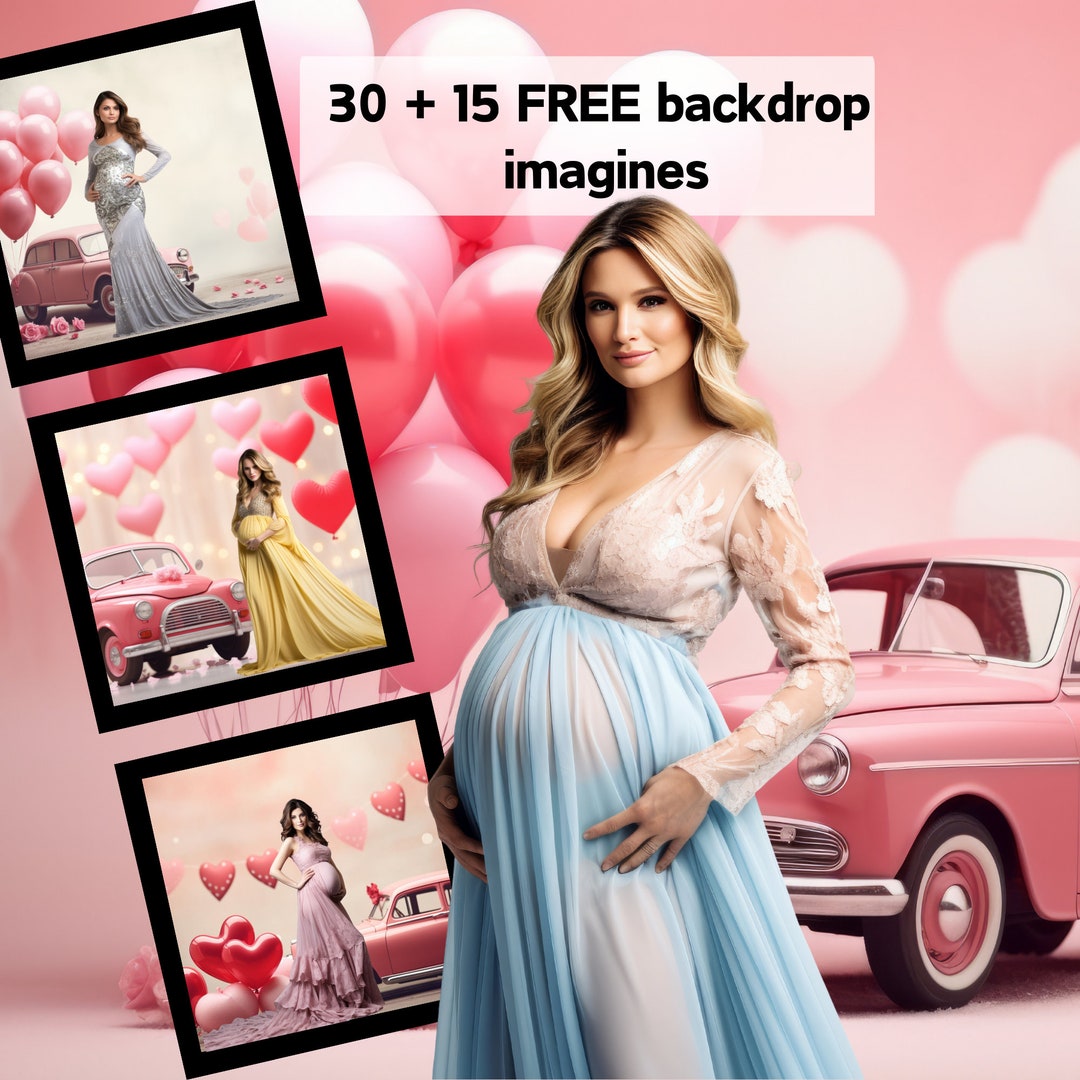 Maternity Digital Backdrop, Digital Backdrop Maternity, Red Maternity