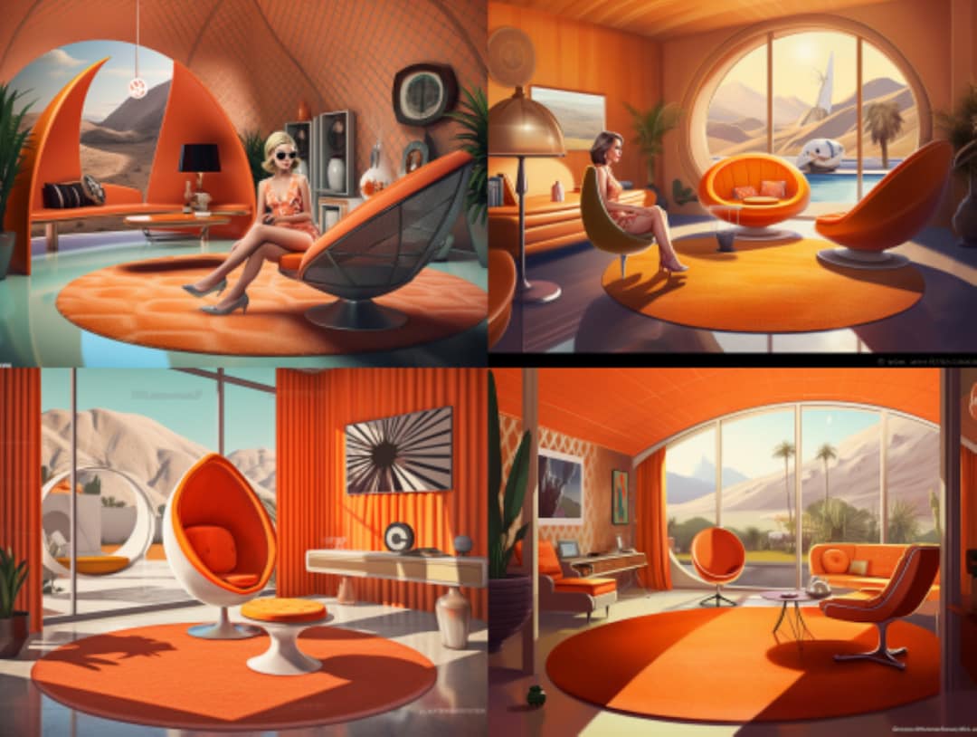 Retro Futurism Art 1960's Wall Art Space Age Wall Decor for Retro