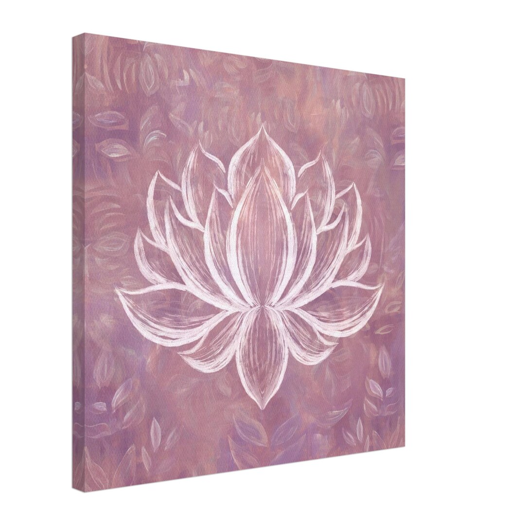 Lotus Flower Canvas Wall Art: Zen Yoga Studio Decor, Pink & Mauve - Etsy