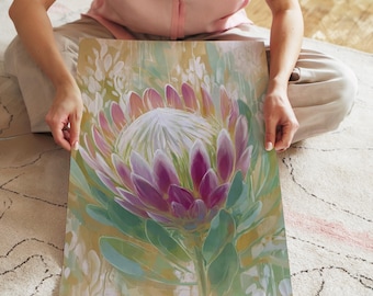King Protea Flower Art Print: Modern Australian Botanical Wall Decor