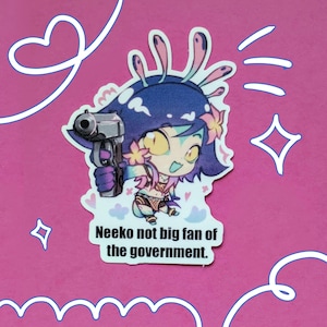 3x3 LoL Neeko government gun meme sticker