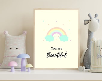 You are Beautiful Nursery Wall Art for kids room | Printable Nursery wall art Neutral gender | Nursery Art for kids Nursery | Nursery Decor