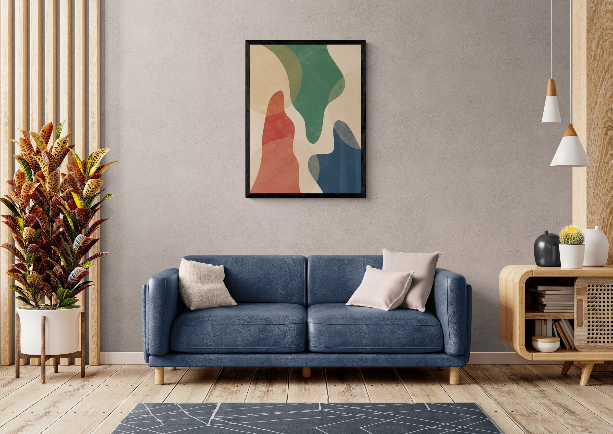 Colourful Minimalist Abstract Art Print Modern Printable Wall - Etsy