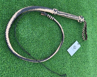 12 Plaits 4 Ft Indiana Jones Style Cowhide Leather Bullwhip