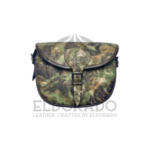 Jungle print Cowhide Leather Cartridge Shooting Shells Clay Hunting Shotgun Bag 120+