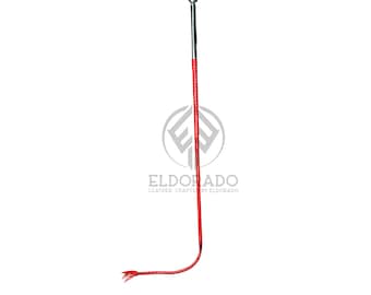 Fusta de montar de cuero hecha a mano con mango forrado - 71 cm (28 pulgadas)