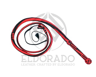 Black & Red Nylon Bullwhip: Shot Loaded Australian Style, 4-14 ft