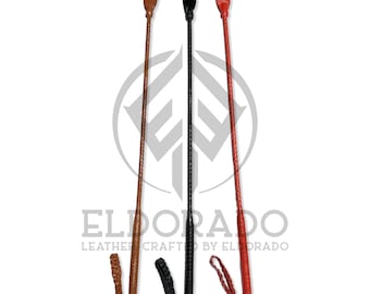 Handmade Leather Riding Crop with Wrapped Handle - 28.5 inches