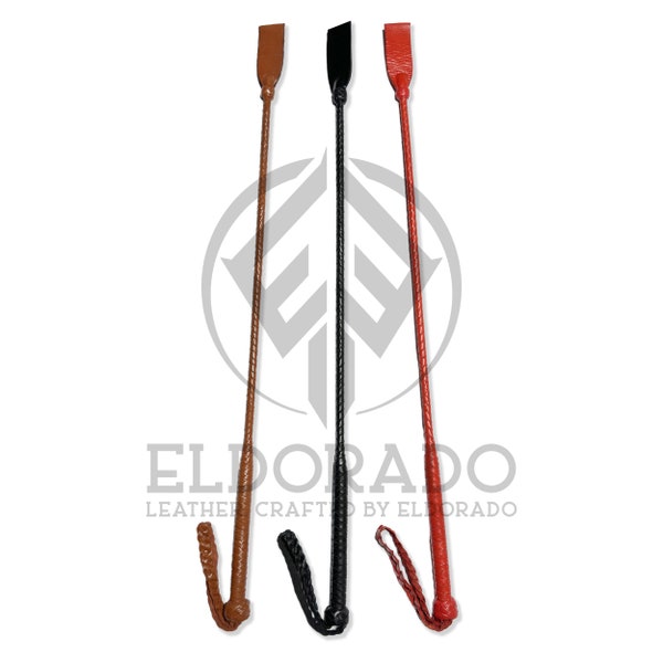 Riding crop leather | wrapped handle | stick whip | leather flog | Handmade Leather | Riding Crop with Wrapped Handle - 28.5 inches