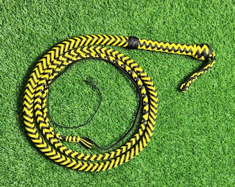 6 ft Yellow and Black Paracord Bullwhip, Australian Style, Valentine's Day gift